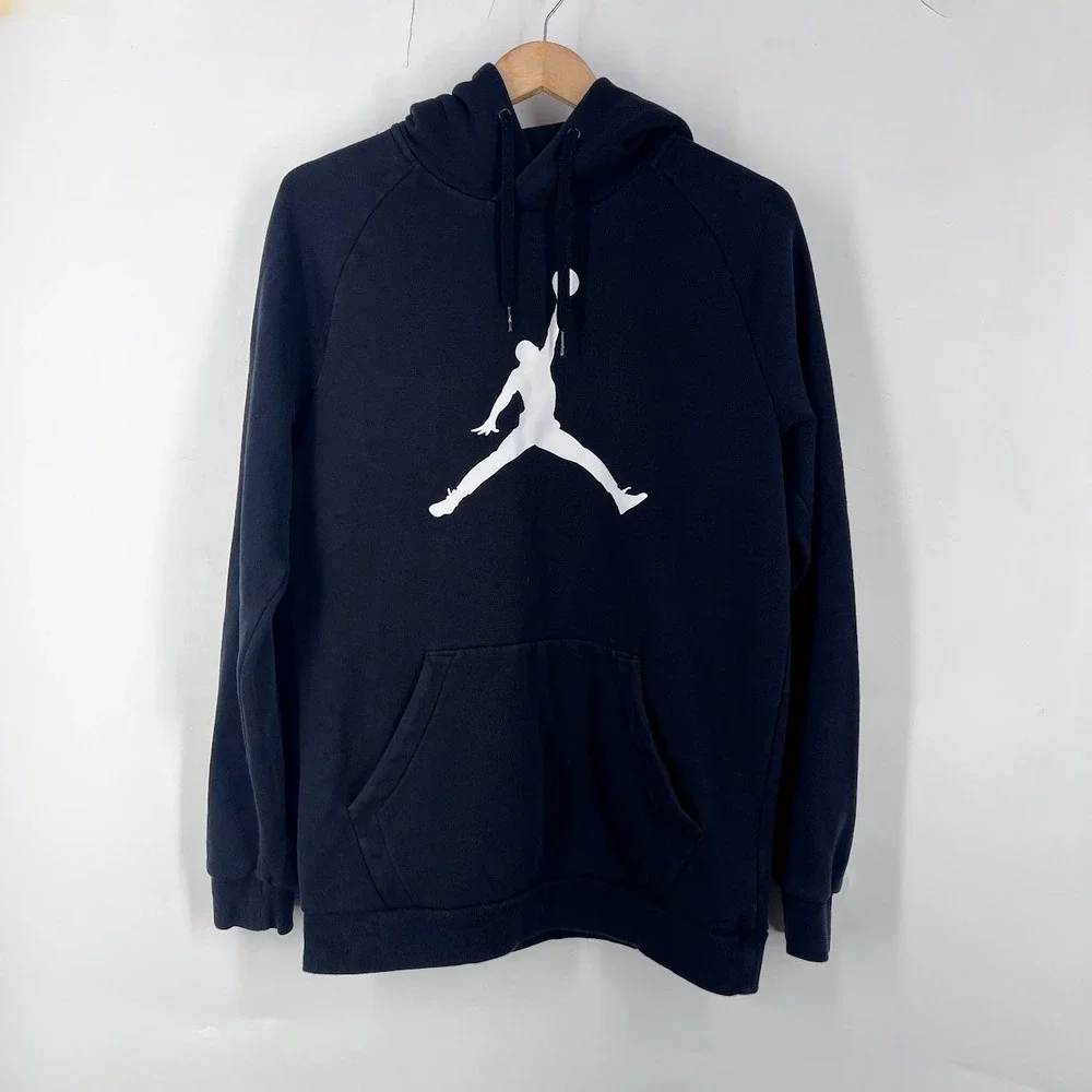 Jordan Jumpman Mens Black Fleece Pullover Hoodie DA6801-010 Size Medium
